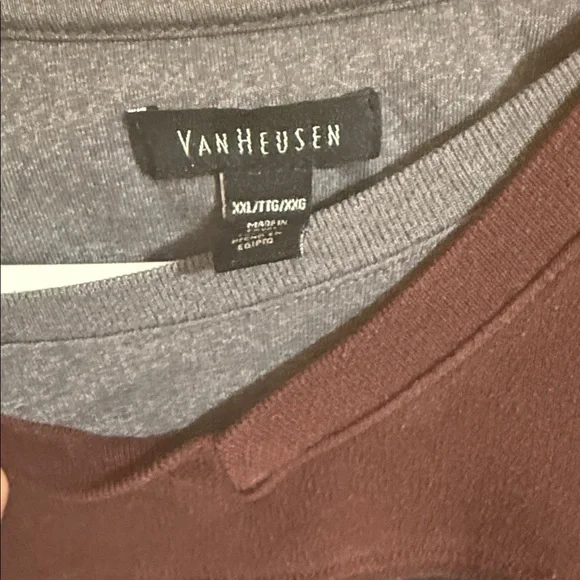 Van Heusen Burgundy Long Sleeve V-Neck Sweater - Picture 5 of 5